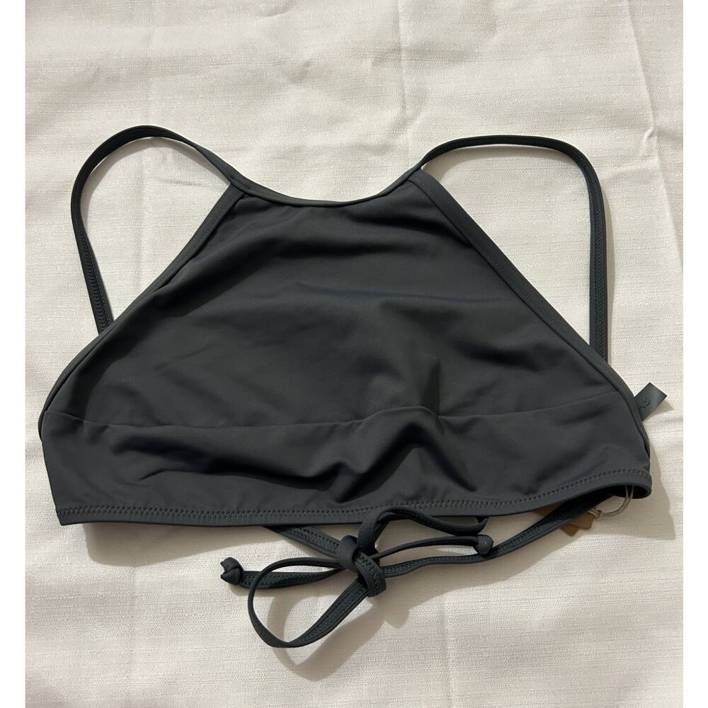 Skims NWT Recycled Swim High Neck Top Gunmetal Size XXS
